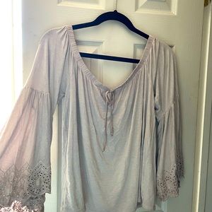 Off the Shoulder Bell Sleeve Blouse